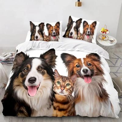 Постельное белье с собакой Шиба-ину, Комплект постельного белья с животными и собаками, Пододеяльник Двуспальный Кинг Полуторный Односпальный Комплекты для детей, мальчиков, Декор для дома, Индивидуальное постельное белье