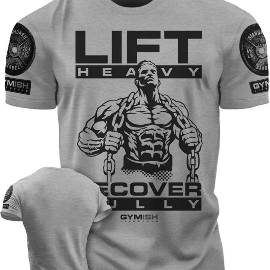 Футболка Recover Fully Workout с 3D-печатью, забавная футболка для спортзала, высококачественная хлопковая мужская футболка с короткими рукавами Muscle Man Tough Guy