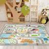 Белый ковер-мат с изображением железной дороги для детской игровой комнаты, спальни, гостиной, украшение, развивающий железнодорожный узор, ковер для украшения дома
