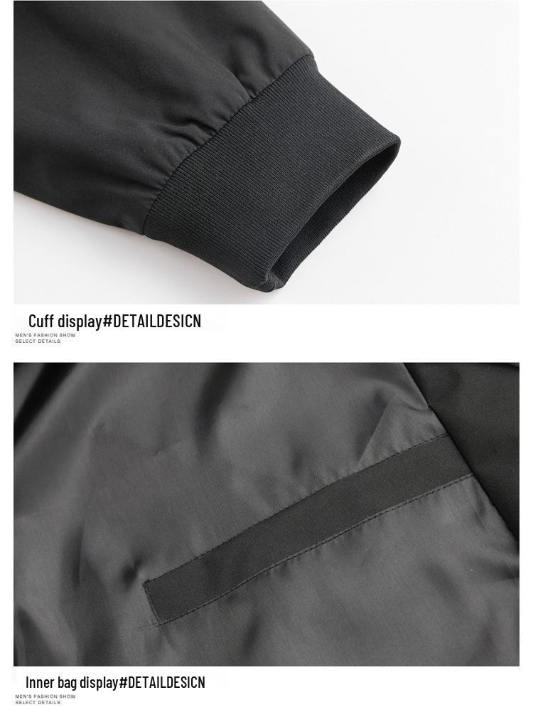 2025 Men's Trendy Casual Baseball Collar Jacket - Spring/Autumn Thin Loose Fit for Young and Middle-Aged
