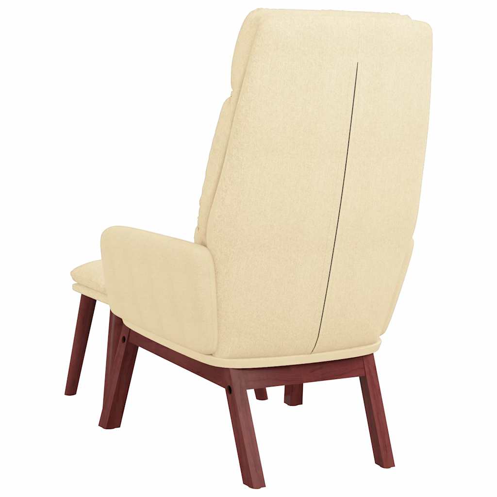 Recliner Chair with Ottoman Cream Fabric