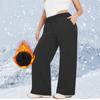 Autumn/Winter Fleece-Lined Plus Size Straight-Leg Casual Pants Loose-Fitting Slimming High-Elasticity Elastic Waistband with Drawstring Casual Pants