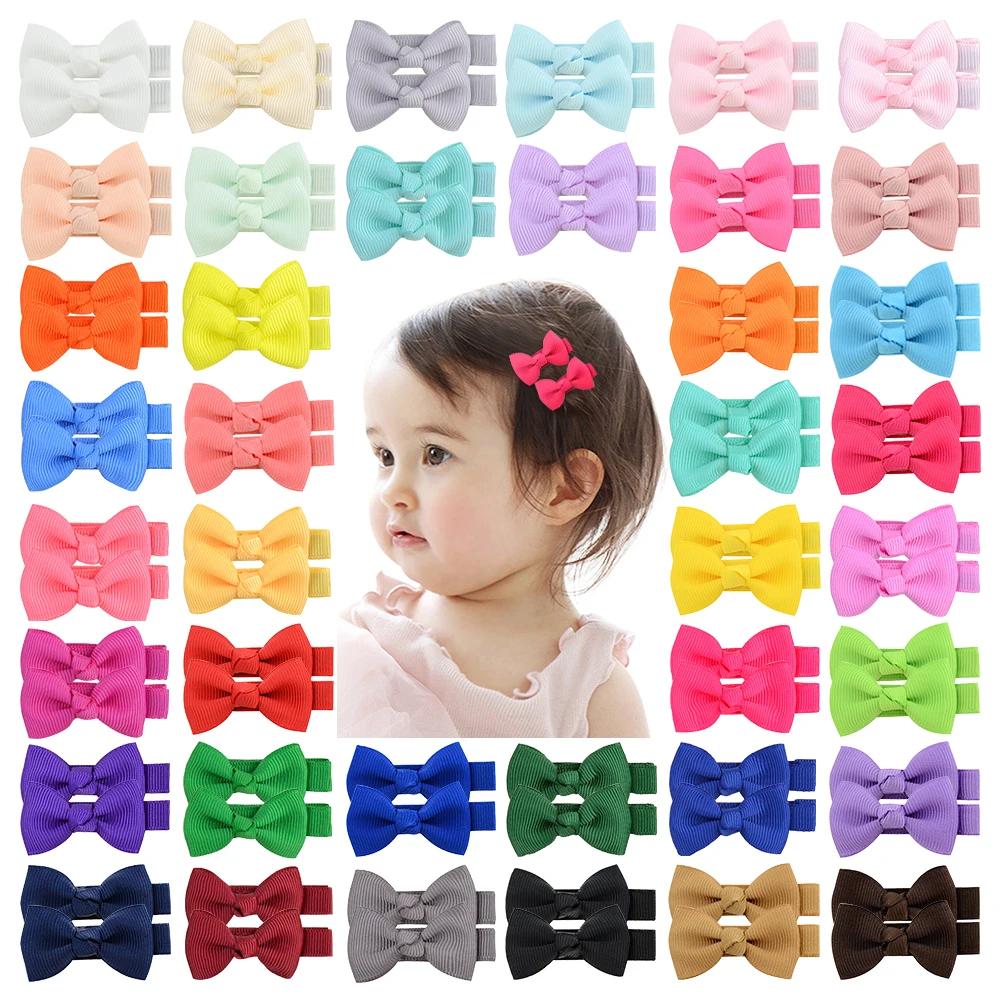 20Pcs/lot Ribbon Mini Hair Bows Clips for Baby Girls Toddlers Kids Hairpins Headwear Children Hair Accessories