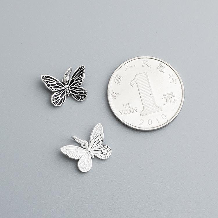Винтажная тайская подвеска-бабочка из стерлингового серебра S925 для плетеных браслетов и ожерелий своими руками