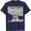 ThreadWeird Инопланетный Кот НЛО Футболка Классический Крой Круглый Вырез Черный Взрослые Футболки для Женщин Харадзюку Люкс Бренды Playeras De