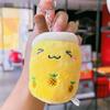 Cartoon Panda Cute Rabbit Fruit Milk Tea Cup Plush Toy Pendant Keychain For Kids