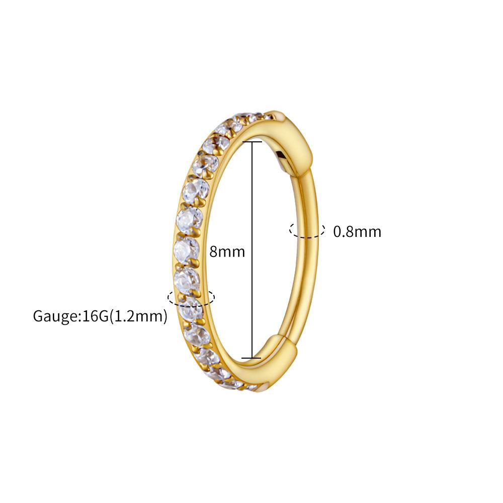 Правая серьга-кольцо Huggie из титана ASTM F136, тонкая, 16G, с фианитом, для хряща, завитка, мочки уха, шарнирная серьга, пирсинг, украшение для тела