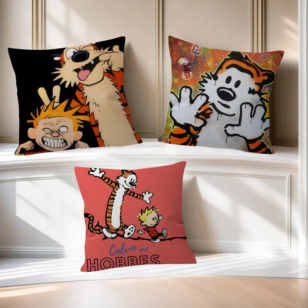 Anime CCalvin and HHobbes pillow cover sofa cushion cover home room decoration children gift