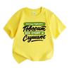 Kids Boys Girls Crew Neck Short Sleeve 100% Cotton T-Shirt, Funny Russian Slogan Print Casual Soft Breathable Tee Tops for Daily Home School Wear