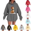 Women's Fashion Casual Long Sleeve Loose Christmas Print Hooded Sweatshirt