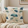 LuxuryStyle Blue Gold Ginkgo Leaves Pillow Case Organic Short Plush Cushion Covers Breathable Washable WrinkleResistant