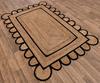 Scalloped Black Border Jute Rugs, Scallop Boho Decor Handmade Rectangle Jute Rug