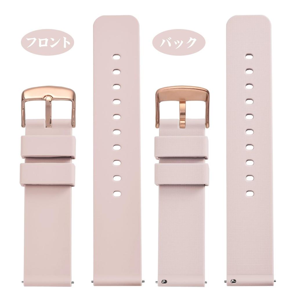 Rubber Silicone 18mm Waterproof Watch Replacement Quick Gold Buckle [WOCCI] Strap, Strap, Release, Pink/Pink