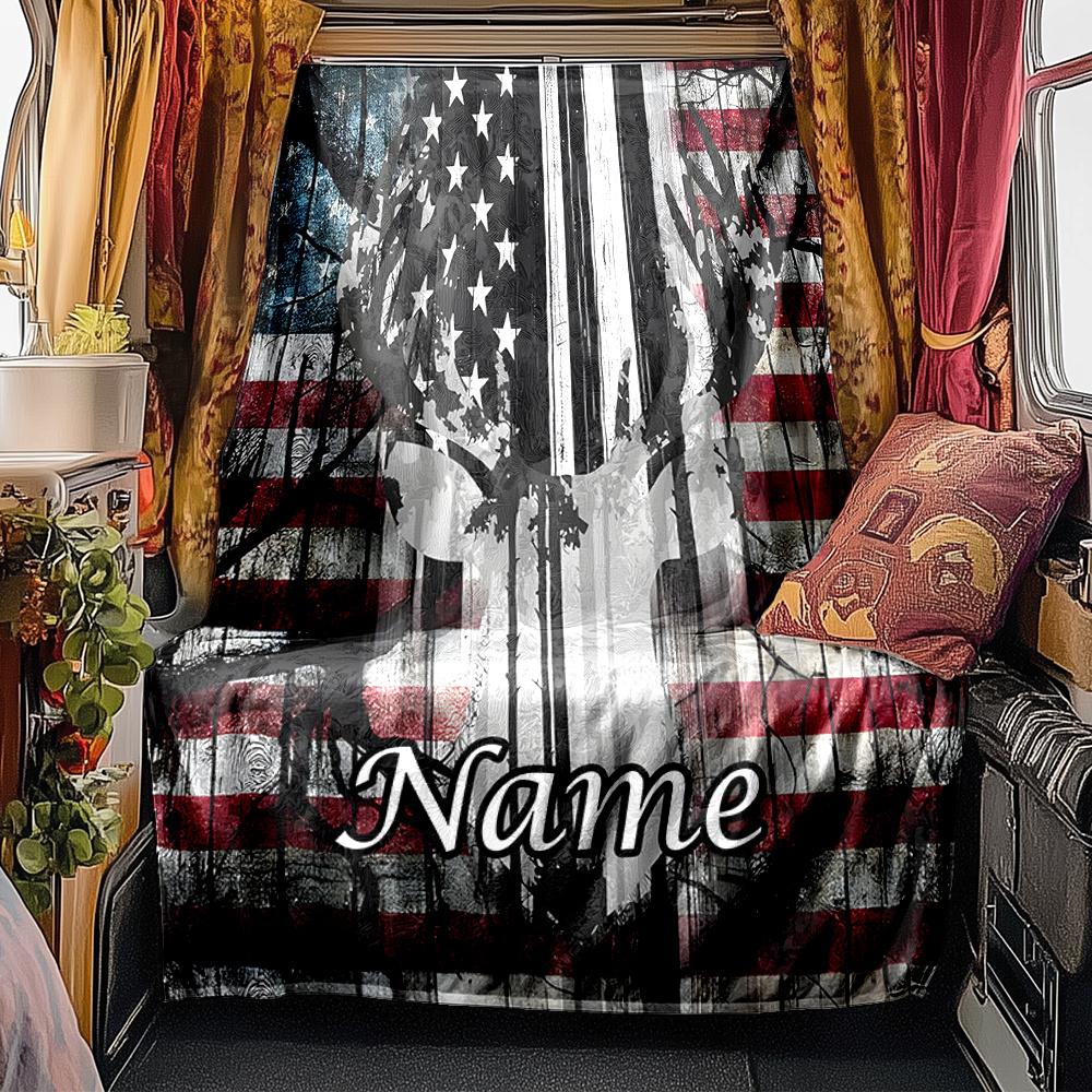 Veteran American Flag Heroes Sacrifice Blanketcustomize Your Name Lightweight Comfortable And Stylish Blanket For Travel Bed Home Chair Office Sofa
