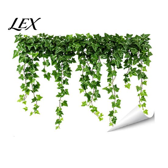 Shop Front Display Sticker Green Vine Static Window Clings, Artificial Ivy Lemon Stickers, Natural Light Shadow Decor No?Glue PVC Transparent Glass