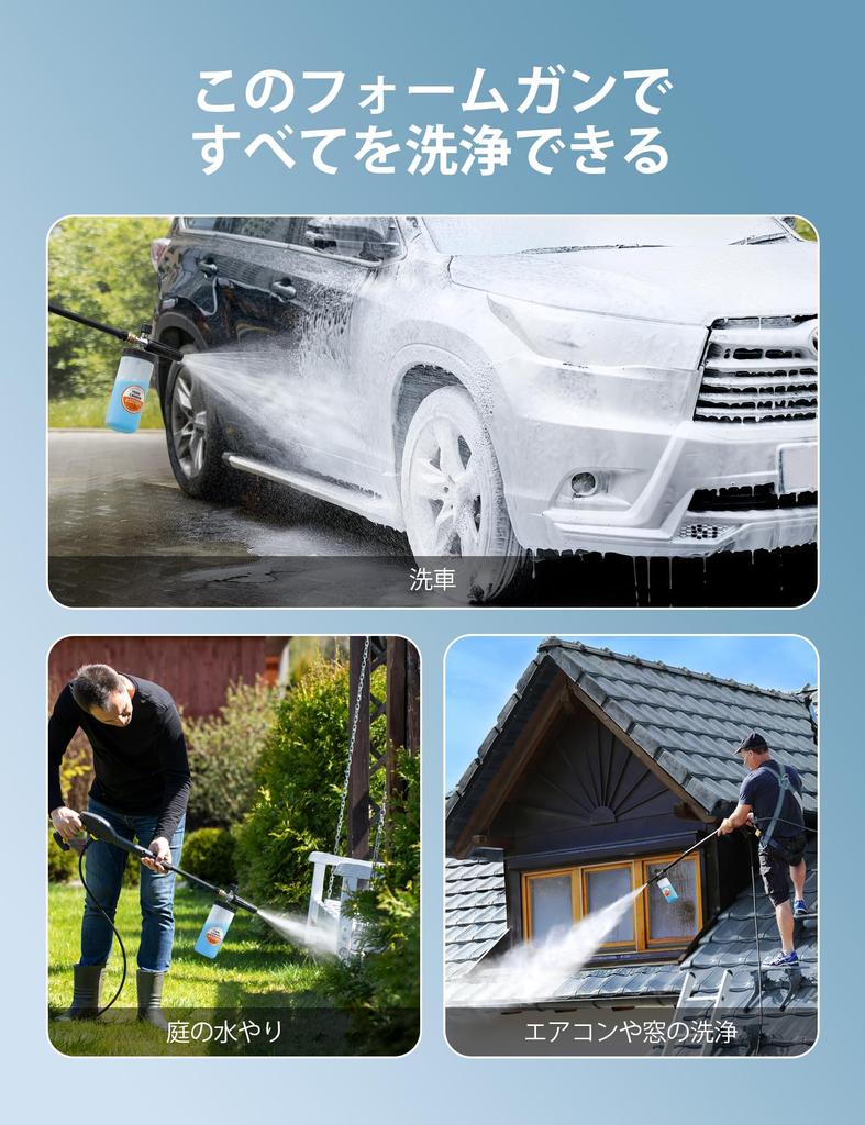 AstroAI Foam Car Wash Foam Capacity Quick Connector Plug For High Pressure For Pressure Washing Nozzle High Foam Volume Orange Label Cannon, Gun, 1L,