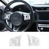 Silver Aluminum Steering Wheel Button Sticker Trim For Jaguar F-PACE 2017-