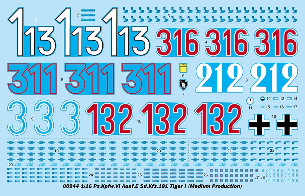 Trumpeter German Tiger I Tank Type VI Plastic Model 00944 1/16 Mid-Production (Tank)