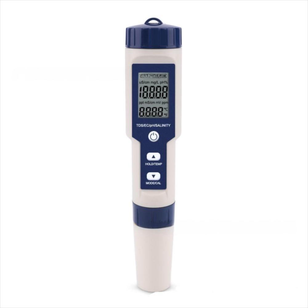 Multi-Parameter Water Quality Tester 5 in 1 Salinity Meter Digital TDS Meter for Hydroponics