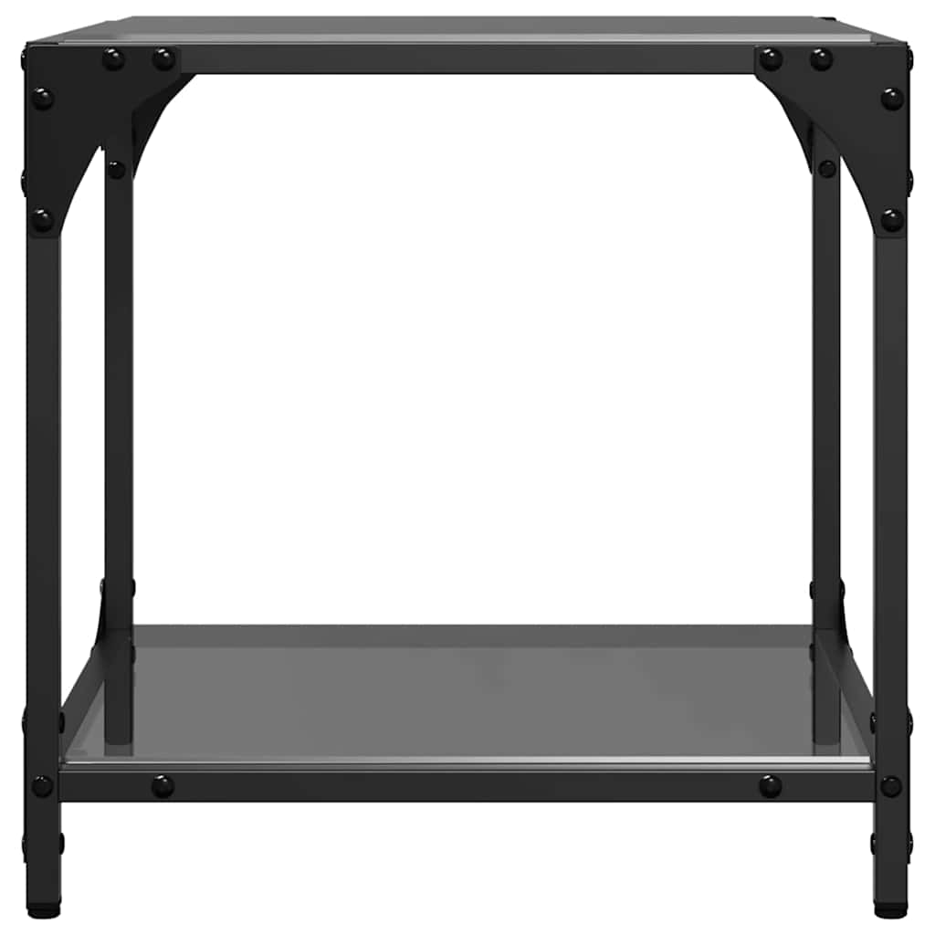 Coffee Table with Glass Top Black Transparent 40 x 40 x 40 cm Steel