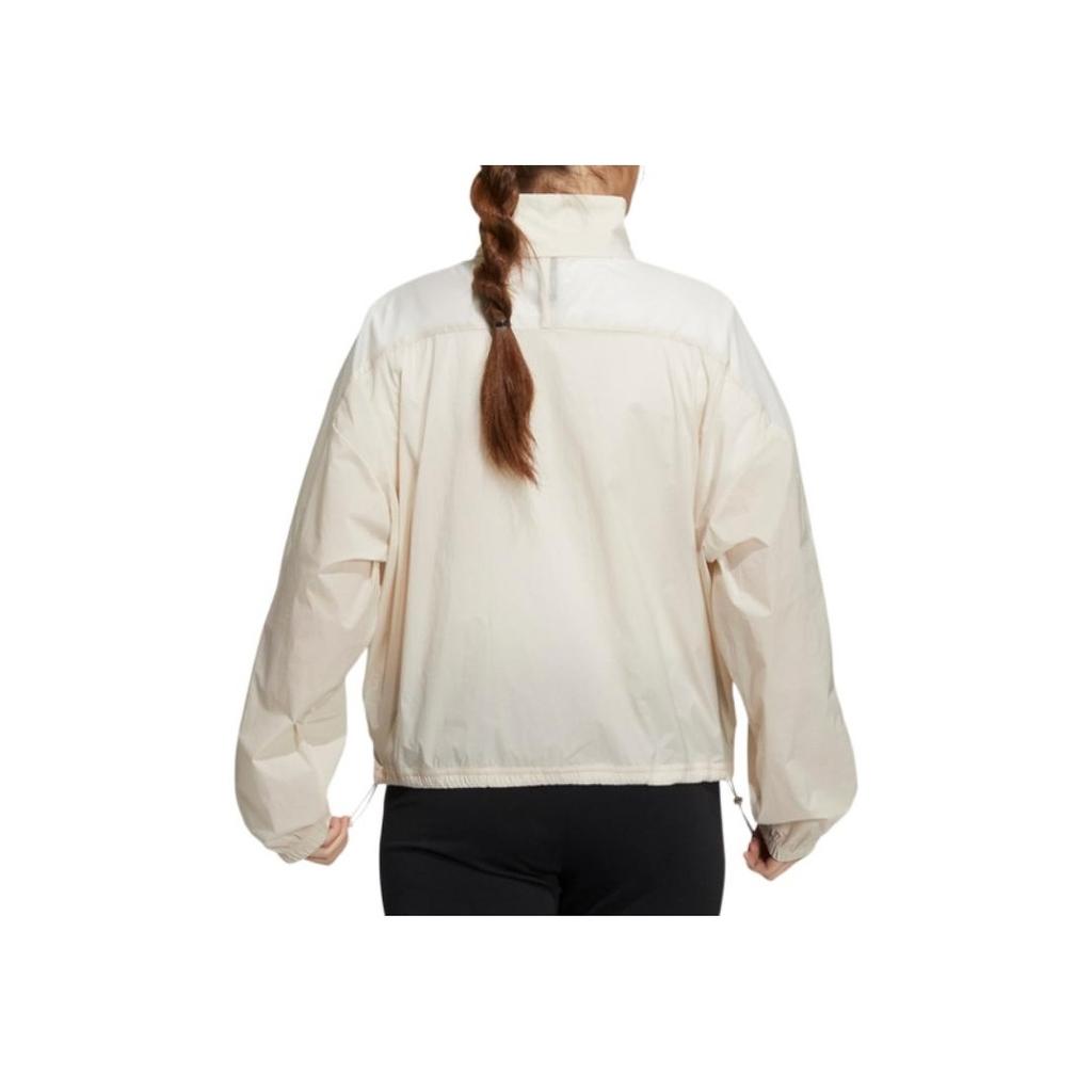 Adidas Винтажная спортивная куртка на молнии для женщин, кремовая HA3639
