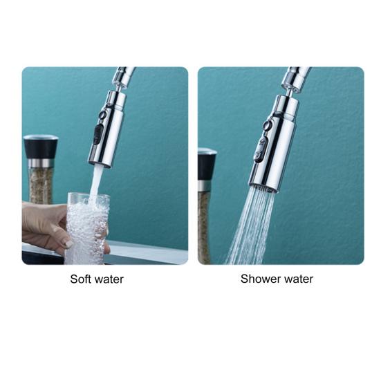 Удлинитель кухонного крана, аэратор, брызгозащищенный излив, 3 функции, кухонный кран, насадка с распылительной головкой, поворотный на 360 градусов удлинитель крана