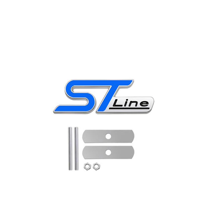 EUEX2 3D Metal ST LINE Front Grille Sticker Car Head Grill Emblem Badge Chrome Sticker for FORD FIESTA FOCUS MONDEO Auto Car Styling