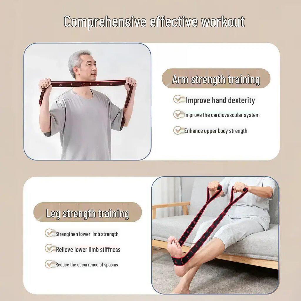 Эластичная лента-эспандер со шнурком для наращивания мышечной массы и тренировок - Идеально подходит для тренировок ягодиц и ног для людей среднего и пожилого возраста