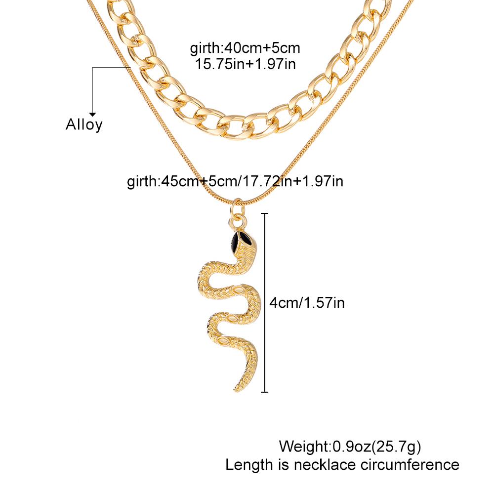 Подвеска в виде змеи, крутое ожерелье для вечеринки в стиле панк, универсальный комплект из 2 предметов для девочек, ожерелье, подарок, простые роскошные аксессуары, ожерелье, осенне-зимняя цепочка для свитера
