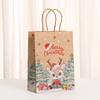 Christmas Kraft Paper Gift Bag With Gingerbread Man Print Eco-Friendly Handheld Treat Kids Holiday Party Favors