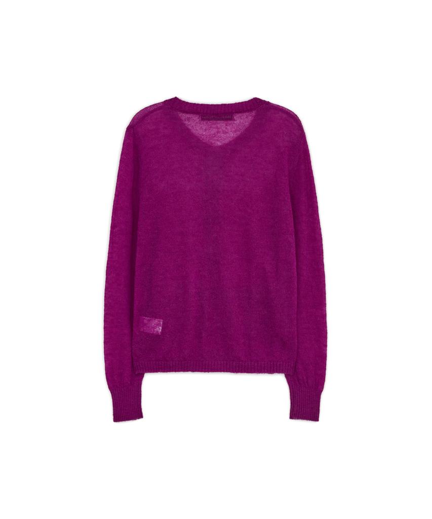 SUNBURNPROJECT Mohair Sheer Cardigan, Magenta