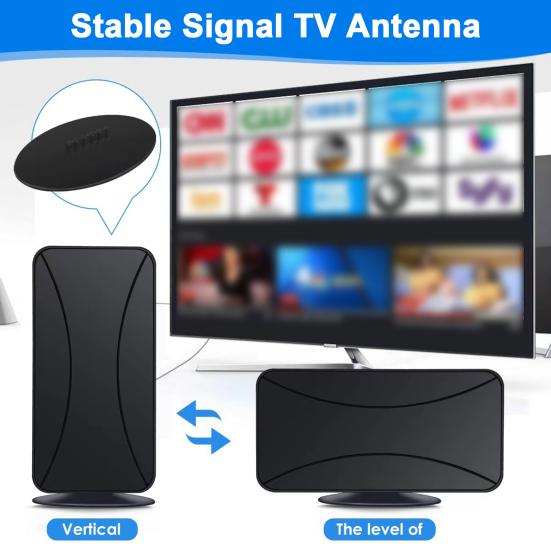 Indoor Digital TV Antenna Signal Booster 50-80 Mile Range 1080p Support Universal Easy