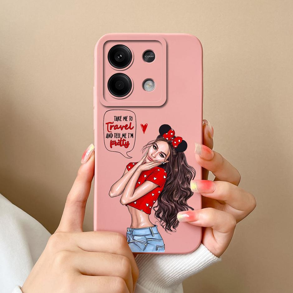 Чехол для Xiaomi Redmi Note 13 Pro Plus 5G Милые Девочки Мультяшный Матовый Силиконовый Чехол Для Redmi Note13 Pro+ 5G Новый Дизайн Funda