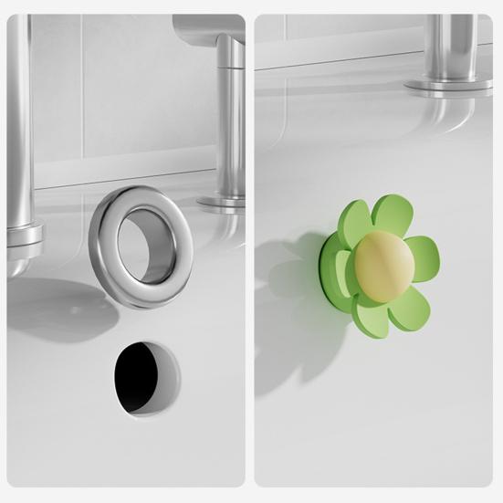 2 шт. Силиконовое переливное кольцо для раковины Легкая установка Заглушка для слива ванны Форма цветка Заглушка перелива раковины Аксессуары для отеля Спа