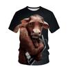 Summer Short Sleeved T-shirt for Men 3D Digital Printed Animal Monkey Round Neck Loose Men Fat Half Sleeve Bottom Shirt Summer