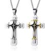 New Titanium Steel European and American Jewelry Titanium Steel Retro Multi Layer Cross Necklace Pendant