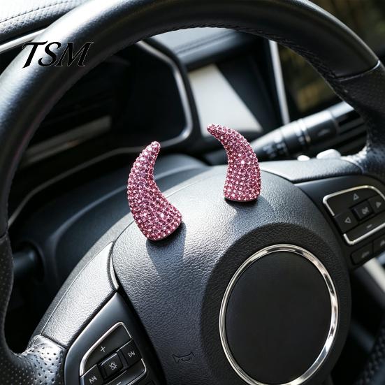 Rhinestone Devil Horns for Halloween Costumes 1 Pair Horns, Car Dashboard Decor, Faux Crystal Sparkling Demon Hair Cosplay Clip Cosplay, Glitter