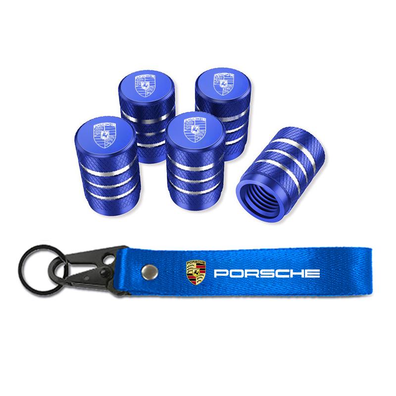 Car Wheel Tire Valve Stem Cover Car Keychain KeyringFor Porsche Panamera Spyder Carrera Macan Boxster Cayman Cayenne 911 970 981 GZ2