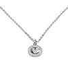 Luxenter Collier De Zirconium Brillant Finition En Rhodium - Alphabet V