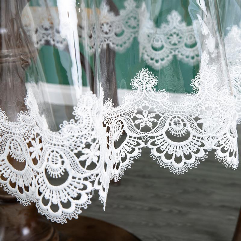 European Waterproof Round Tablecloth Rectangle Embroidery Pvc Transparent Table Cloth Soft Table Mat Household Lace Table Cover