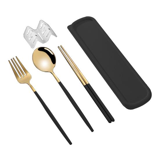 Набор столовых приборов в корейском стиле, пыленепроницаемые палочки для еды из нержавеющей стали, вилка, ложка, обеденный набор для ежедневного использования