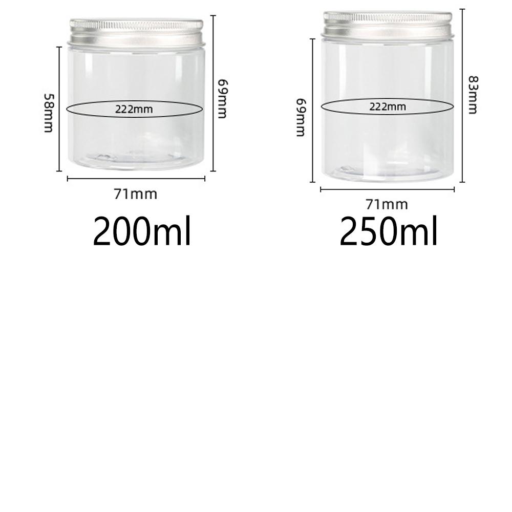 10/30pcs 50ml 100ml 150ml 250ml Empty Cosmetic Cream Jar with Aluminum Lid Storage Jar Makeup Bottle PET Makeup Pot Travel