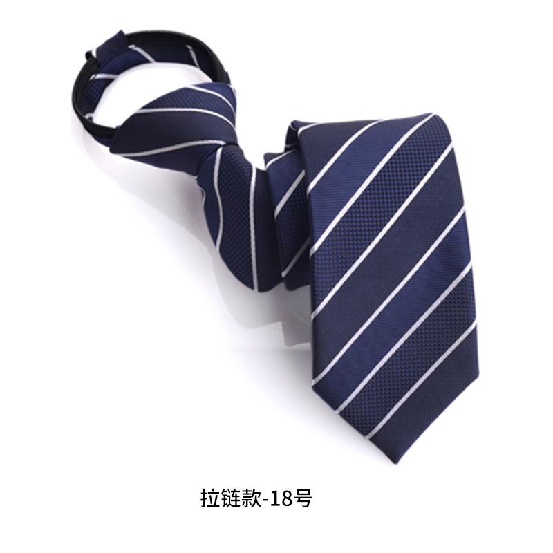 Wind Dress Jacquard Polyester Zipper Tie Men'S Business Occupation Easy To Pull Lazy Tie