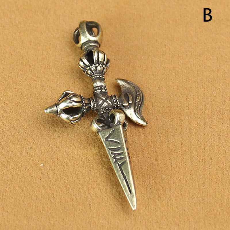 Винтажный латунный ваджра-пестик, украшение фэн-шуй, религиозная коллекция, буддийский инструмент, амулет, антикварные украшения для дома