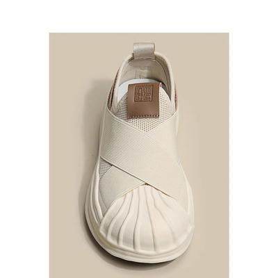 Толстая подошва ракушки головки растворяющиеся туфли женские весна 2025 новые однопедальные женские туфли парусиновые туфли Xiaobai спорт и отдых