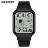 SANDA's New Single Display Square Astronaut Couple Men's and Women's Youth Electronic Watch