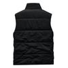 Men's Casual Solid-color Sleeveless Cotton Vest, Men's Fleece Thickened Multi-pocket Stand-up Collar Workwear Jacket