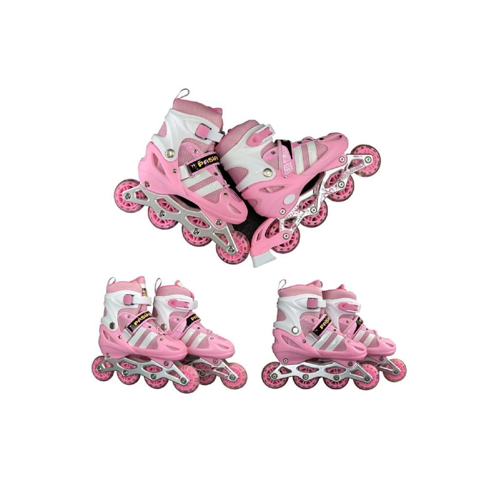 Регулируемые силиконовые розовые коньки с подсветкой Psfva151510