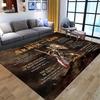 God Armor Bible Verse Mat - 2D Flat Non-Slip Floor Mat for Bedroom - Washable Christian Home Decor Living Room Area Carpet Rug