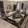 American Style Luxury Black Golden Rugs for Living Room Large Area Home Sofa Table Area Carpet Bedroom Decor Anti-slip DoorMat
